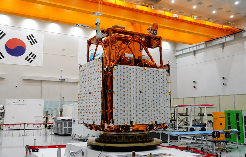 The Compact Advanced Satellite 500-4 (CAS500-4), developed at KAI’s Space Center in Sacheon, South Korea.