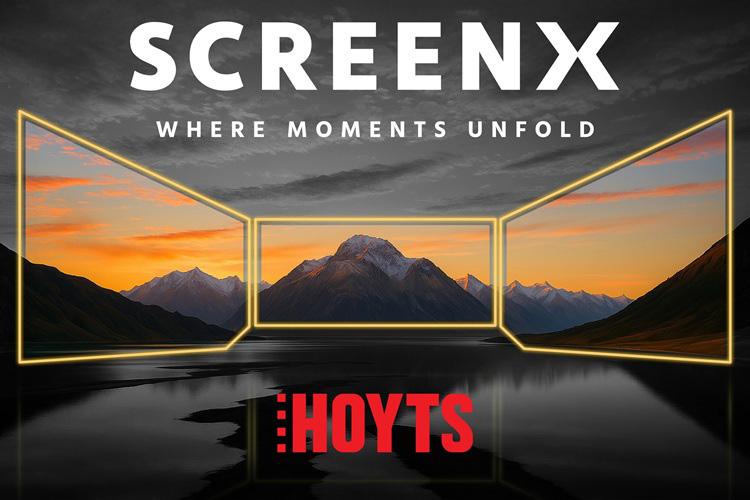 Key visual for HOYTS Cinemas' SCREENX premium theater experience. Under a new partnership with CJ 4DPLEX, HOYTS will expand its SCREENX network to 14 locations across Australia and New Zealand. (Image: CJ 4DPLEX)