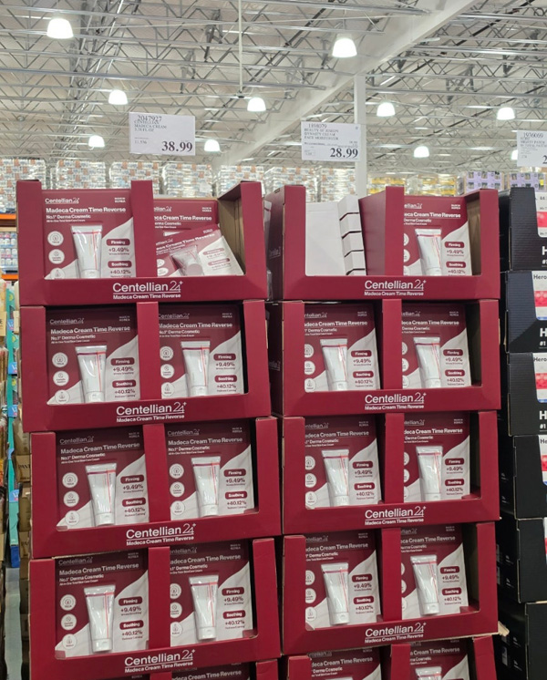 Centellian24’s Madeca Cream Time Reverse is displayed at a Costco store in the United States. Dongkook Pharmaceutical is expanding the K-derma brand’s U.S. offline presence through major retailers including Costco, Ulta Beauty and Nordstrom. (Photo: Centellian24)