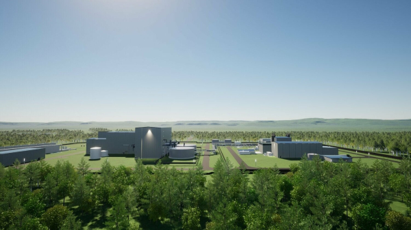 Artist’s rendering of TerraPower’s SMR power plant in Wyoming, U.S. / Courtesy of Doosan Enerbility