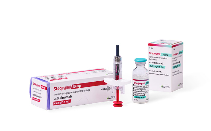Celltrion’s autoimmune disease treatment Steqeyma (ustekinumab). Celltrion has launched the intravenous (IV) formulation of Steqeyma in Japan, adding it to the existing subcutaneous (SC) formulation and expanding treatment options for patients. / Courtesy of Celltrion